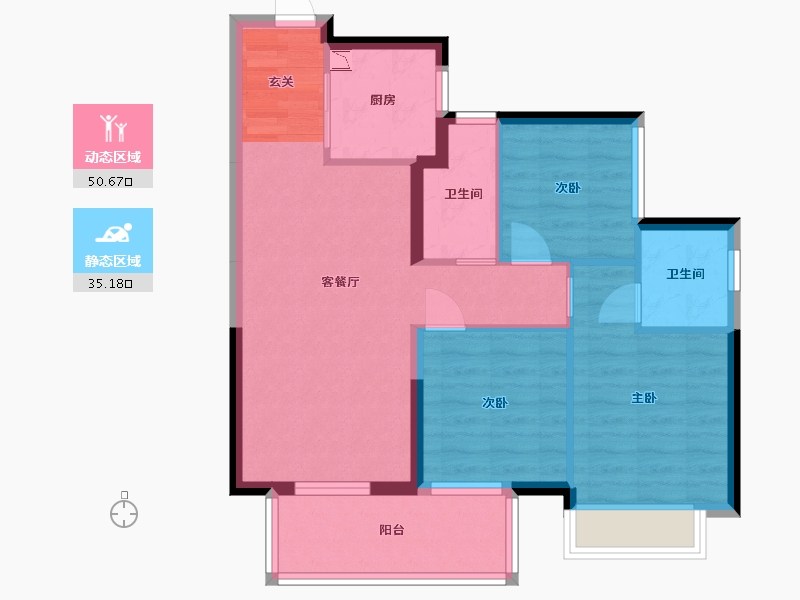 广西壮族自治区-南宁市-龙光天瀛-76.58-户型库-动静分区