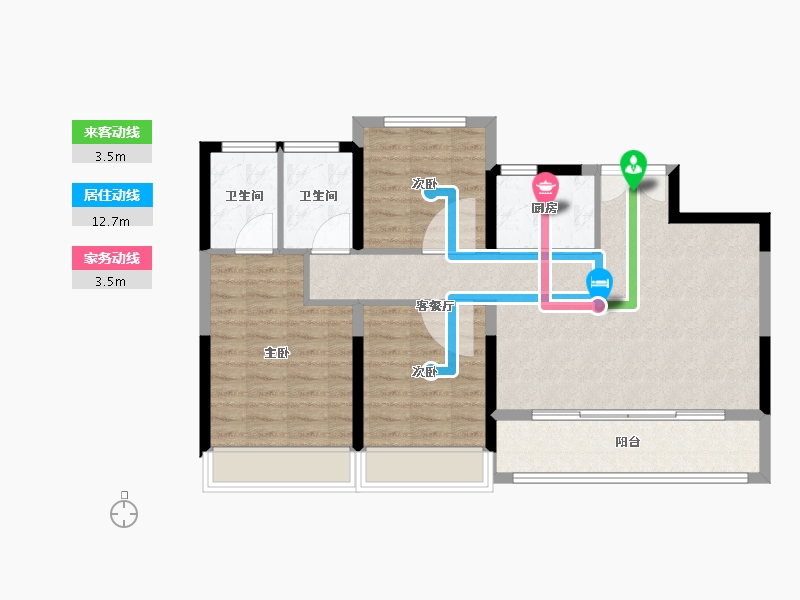 浙江省-温州市-国鸿柏悦府-87.20-户型库-动静线