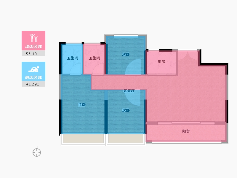 浙江省-温州市-国鸿柏悦府-87.20-户型库-动静分区