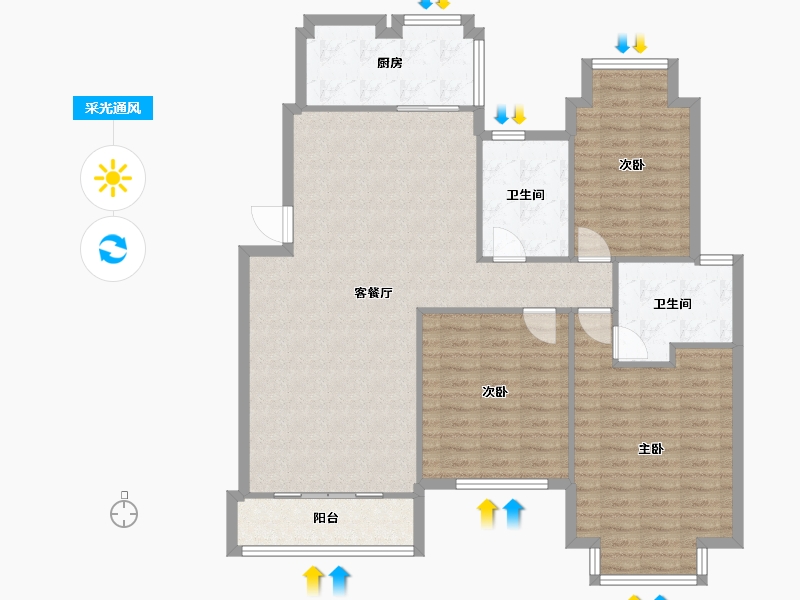 江西省-南昌市-玉河名珠-116.45-户型库-采光通风