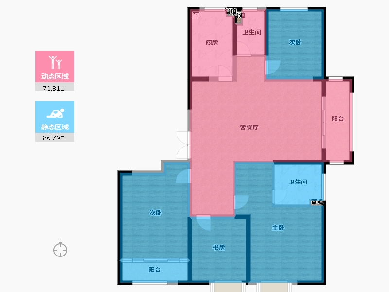 山东省-菏泽市-菏泽当代城MOMΛ-144.00-户型库-动静分区