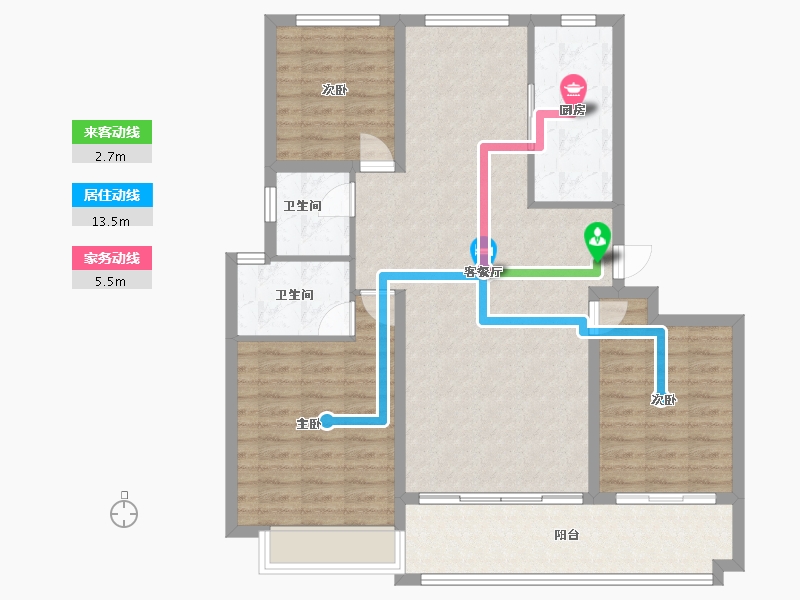 山东省-菏泽市-佳和雅园-105.60-户型库-动静线