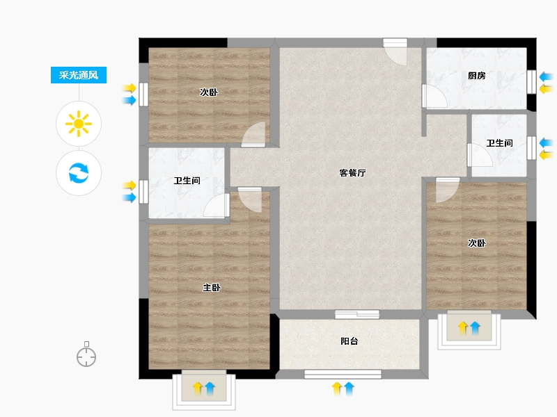 江西省-吉安市-祥和学府-79.99-户型库-采光通风