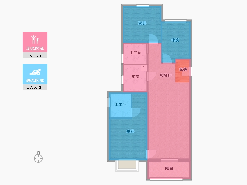 山西省-晋中市-阳光城・文澜府-76.78-户型库-动静分区