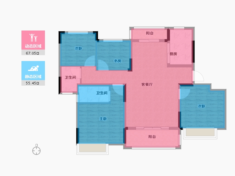 江西省-九江市-保利庐山林语-110.01-户型库-动静分区