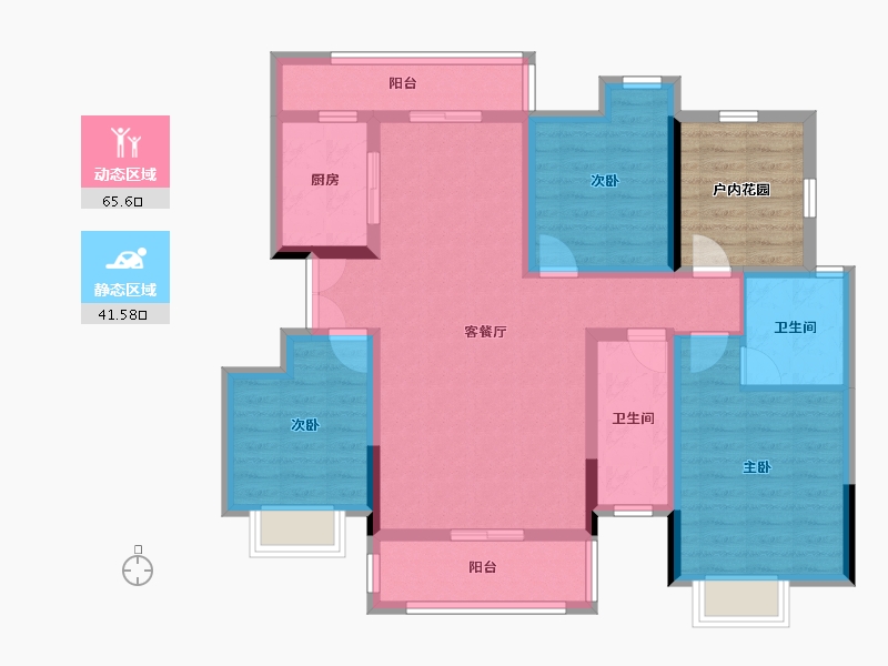 湖南省-永州市-江南・幸福里-102.28-户型库-动静分区