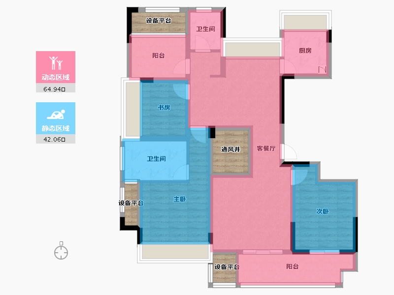 浙江省-绍兴市-元垄城-103.81-户型库-动静分区