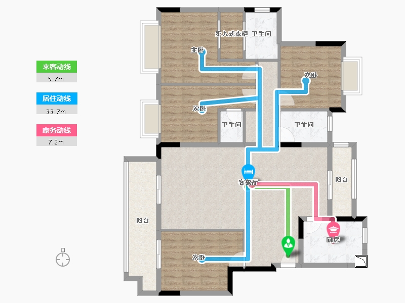 江苏省-镇江市-中南香漫园-129.76-户型库-动静线