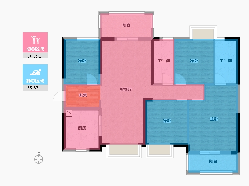 广东省-佛山市-翡翠西江-99.98-户型库-动静分区