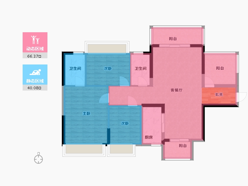 广东省-佛山市-敏捷三和府-95.18-户型库-动静分区