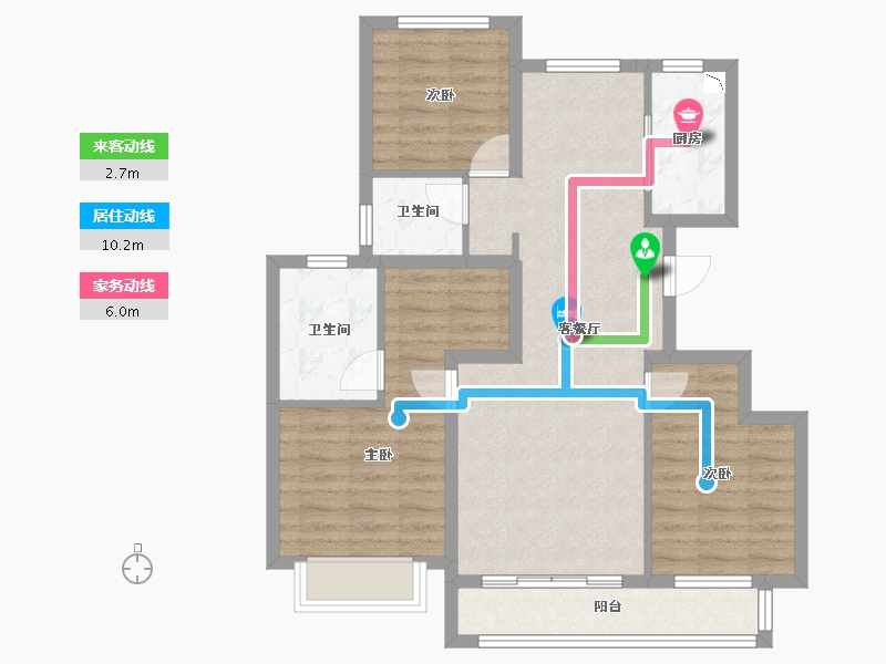 河北省-张家口市-绿城・燕语桃源-82.63-户型库-动静线