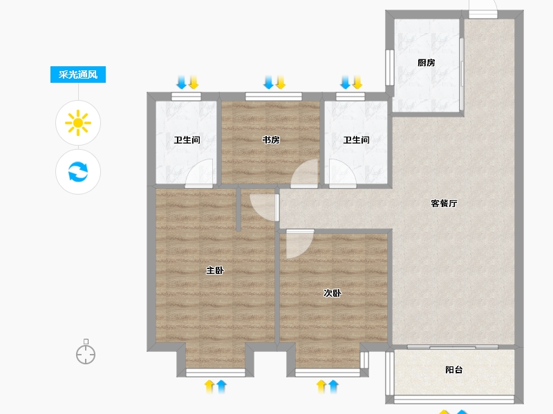 江苏省-无锡市-无锡绿地天空树-86.50-户型库-采光通风