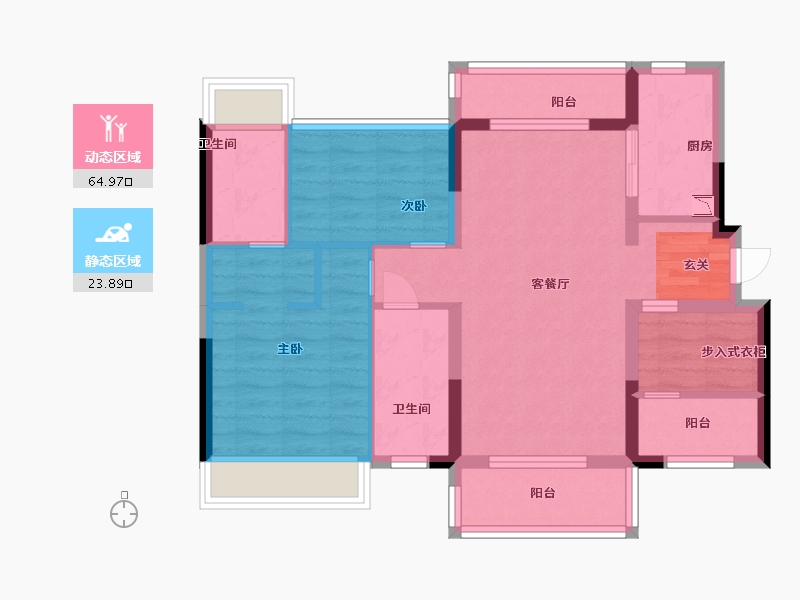 广东省-佛山市-旭辉雅居乐清樾-78.40-户型库-动静分区