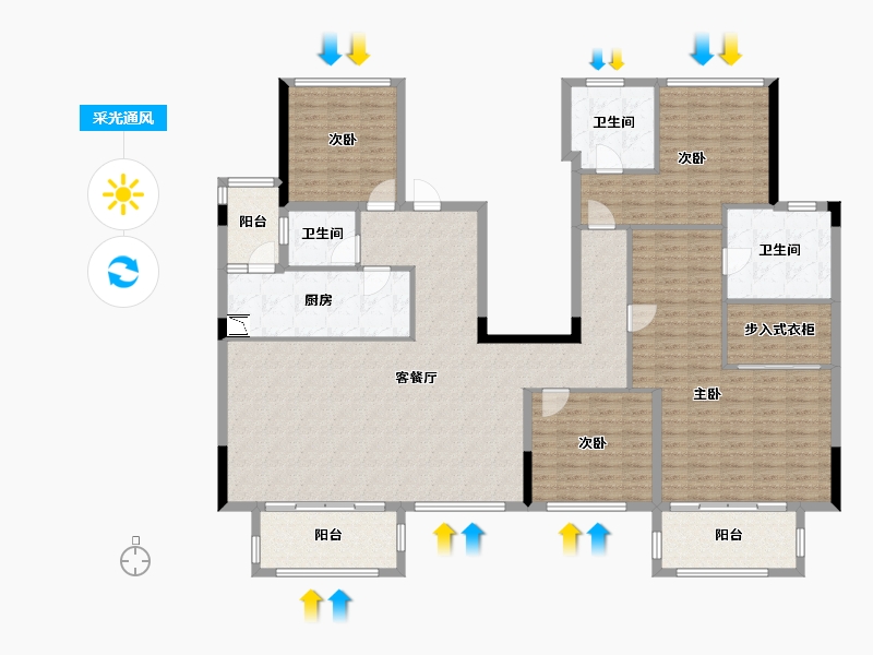 四川省-成都市-绿城 凤起朝鸣-177.93-户型库-采光通风