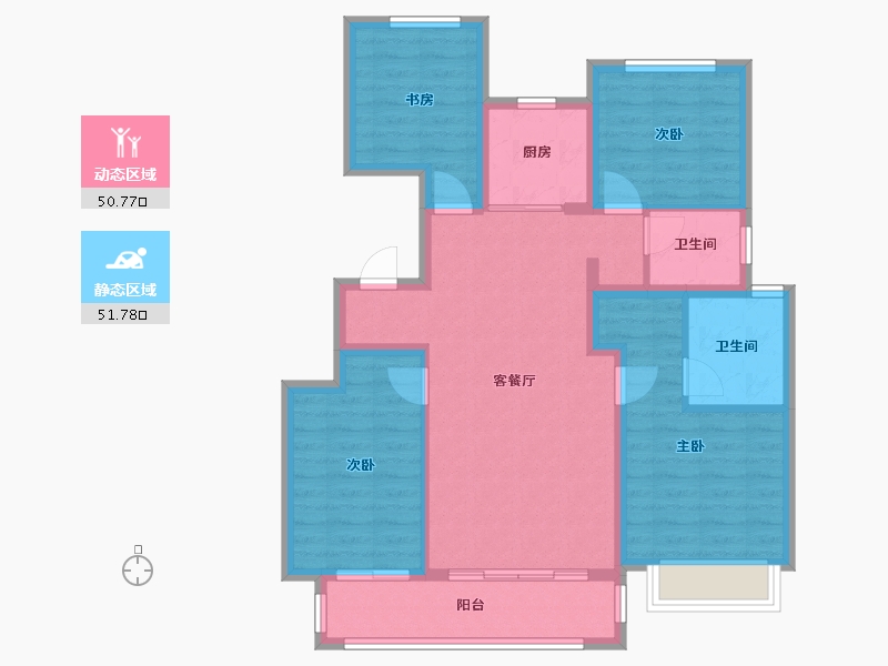 河北省-张家口市-绿城・燕语桃源-91.31-户型库-动静分区