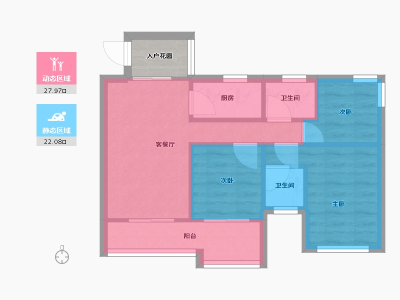 贵州省-遵义市-昆明路世贸城-46.64-户型库-动静分区