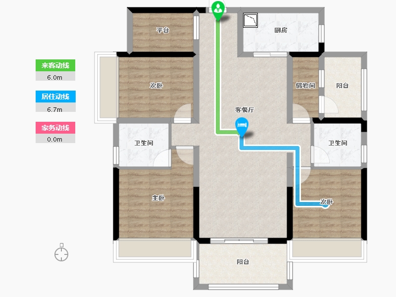 广西壮族自治区-贵港市-鑫炎・桃花源-105.06-户型库-动静线