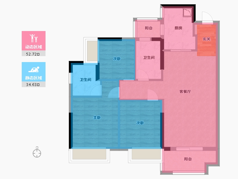 广东省-佛山市-力高・君熙府-77.60-户型库-动静分区