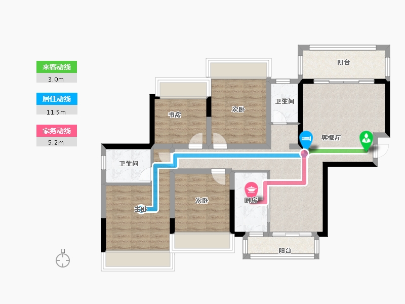 广西壮族自治区-贵港市-奥园顾荣幸福里-95.19-户型库-动静线