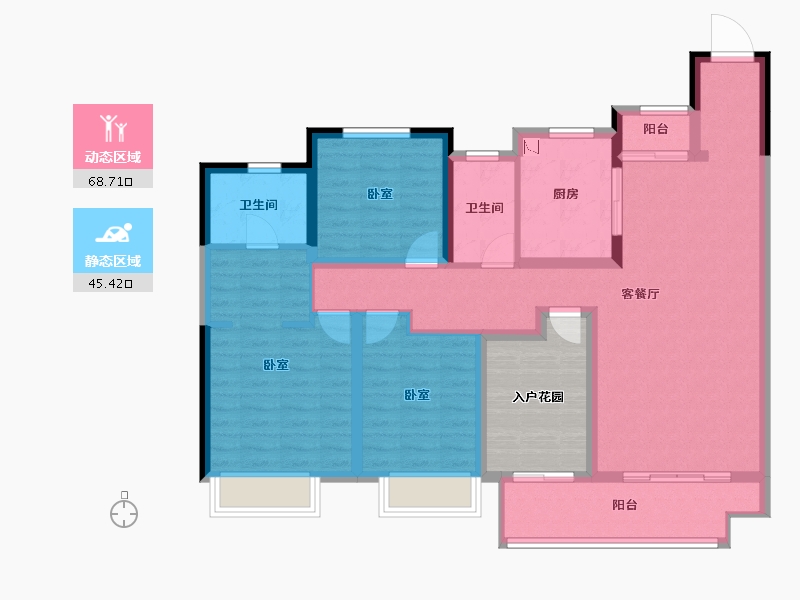 湖南省-长沙市-中海阅麓山-110.40-户型库-动静分区