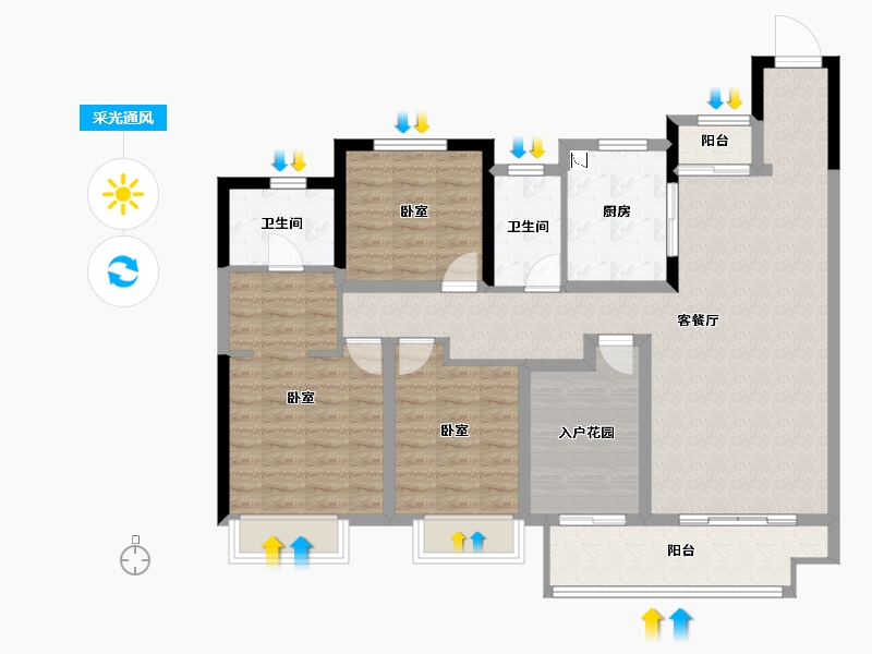 湖南省-长沙市-中海阅麓山-110.40-户型库-采光通风