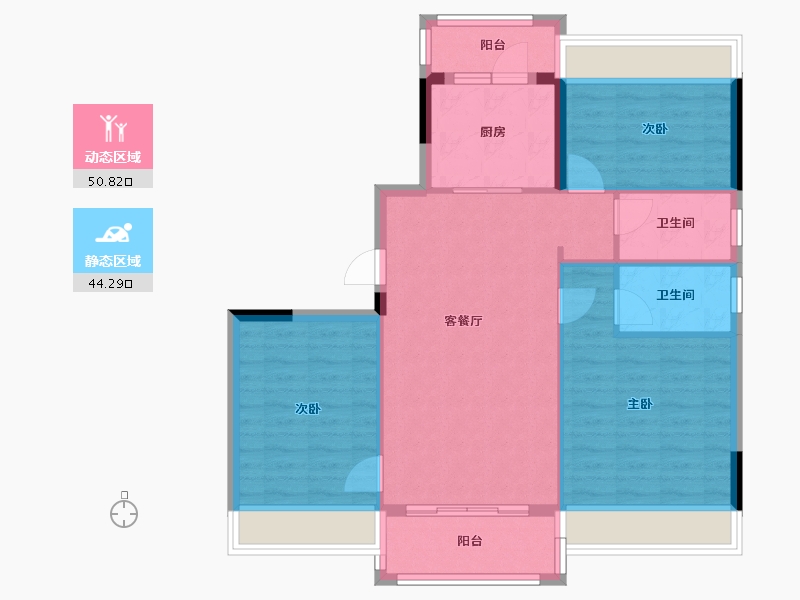 贵州省-贵阳市-西南上城-86.16-户型库-动静分区