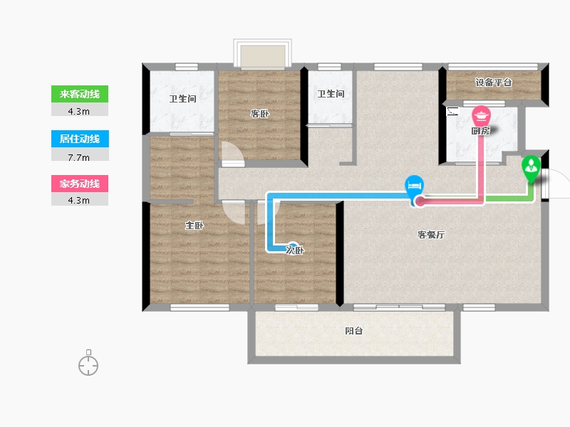 湖南省-长沙市-万境潇湘-110.96-户型库-动静线