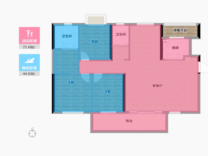 湖南省-长沙市-万境潇湘-110.96-户型库-动静分区