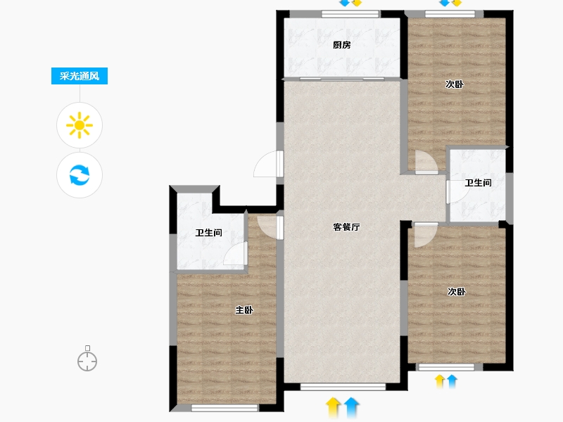 吉林省-通化市-大禹康城-109.58-户型库-采光通风