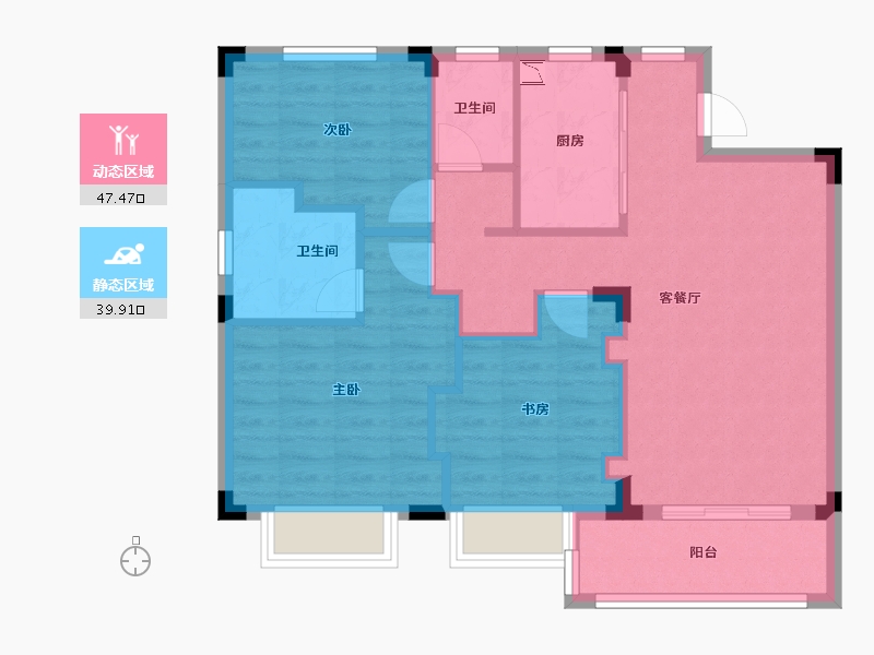 广西壮族自治区-南宁市-银湖金悦-78.40-户型库-动静分区