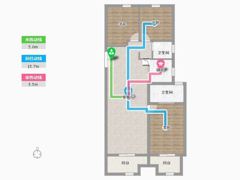 河南省-郑州市-正弘青云筑-96.54-户型库-动静线