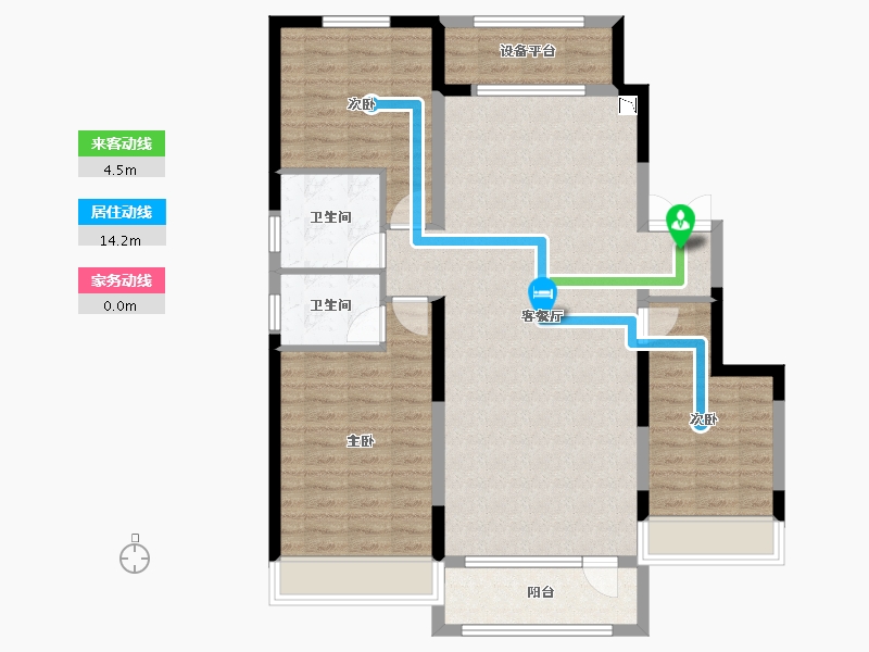 黑龙江省-哈尔滨市-哈西骏赫城-105.32-户型库-动静线