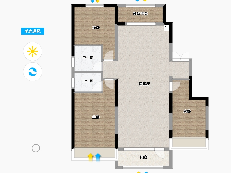 黑龙江省-哈尔滨市-哈西骏赫城-105.32-户型库-采光通风