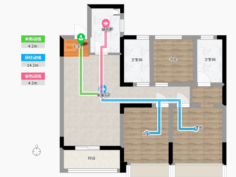 陕西省-西安市-世园大公馆Ⅲ期（上林艺境）-72.66-户型库-动静线