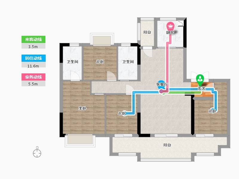 广东省-东莞市-保利滨湖堂悦-108.13-户型库-动静线