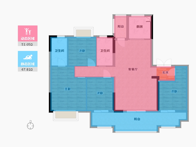 广东省-东莞市-保利滨湖堂悦-108.13-户型库-动静分区