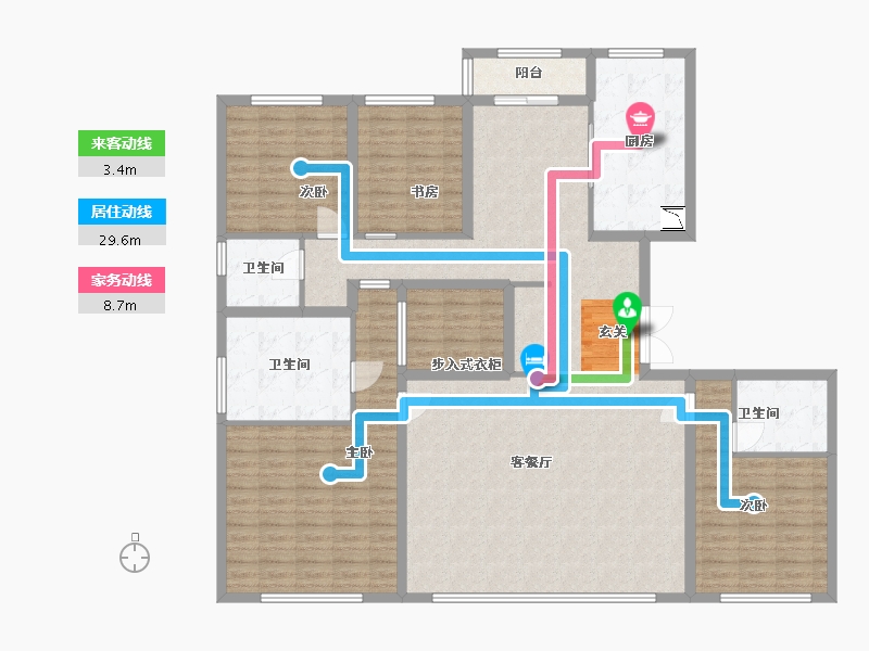 河北省-石家庄市-长安金茂府-164.79-户型库-动静线