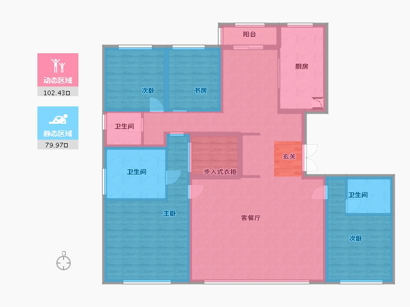 河北省-石家庄市-长安金茂府-164.79-户型库-动静分区