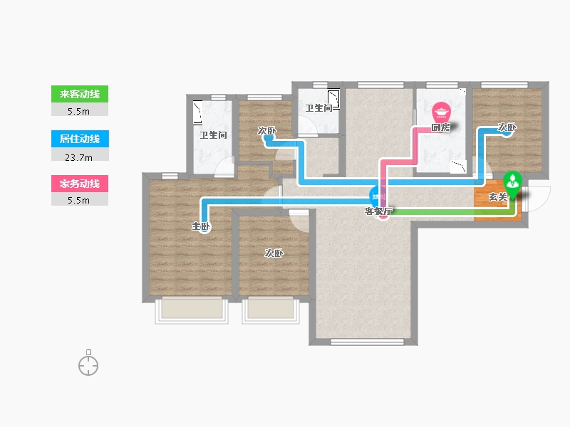 甘肃省-兰州市-万科璞悦臻园-98.62-户型库-动静线