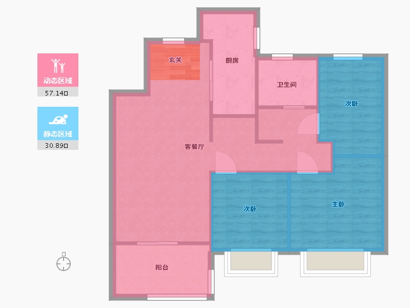 青海省-西宁市-融创东方宸院-80.00-户型库-动静分区