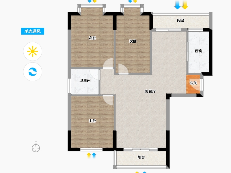 青海省-海南藏族自治州-官塘世家2号院-97.38-户型库-采光通风