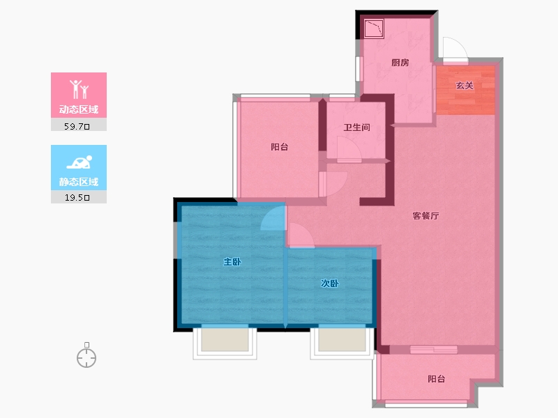 广东省-惠州市-保利天汇-69.60-户型库-动静分区