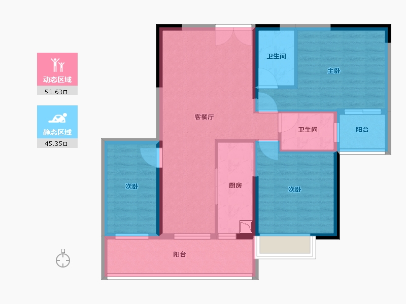 广东省-广州市-淘金半山豪庭-86.40-户型库-动静分区