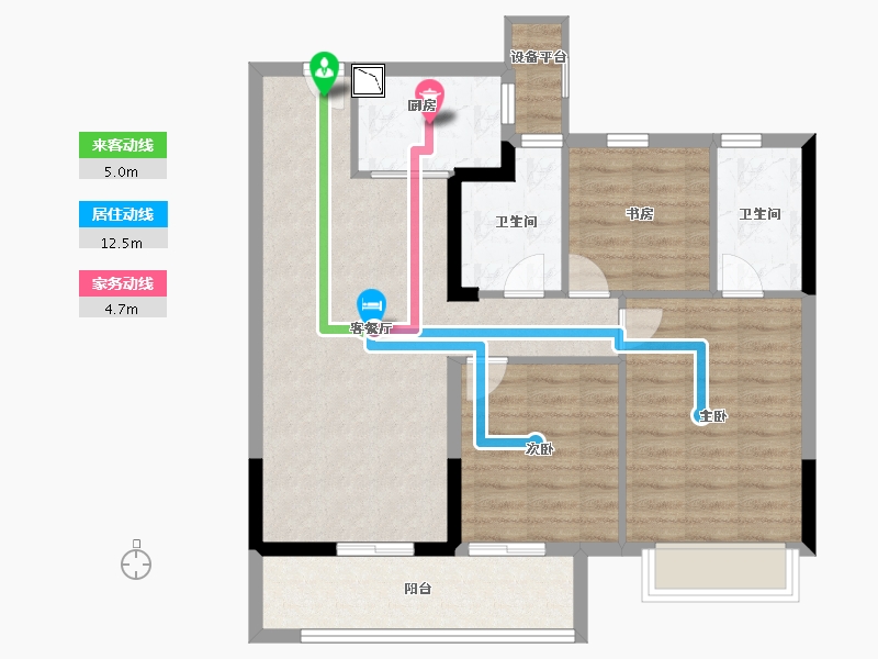 浙江省-杭州市-中粮瑞府-82.40-户型库-动静线