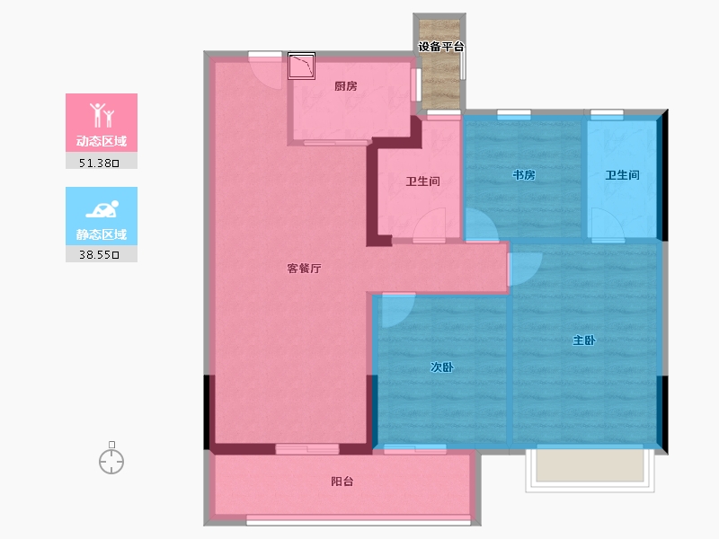 浙江省-杭州市-中粮瑞府-82.40-户型库-动静分区