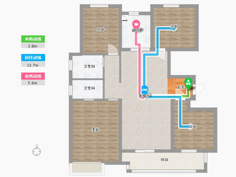 江苏省-扬州市-中海华樾-109.60-户型库-动静线