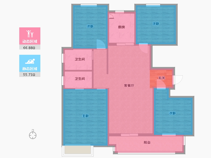 江苏省-扬州市-中海华樾-109.60-户型库-动静分区