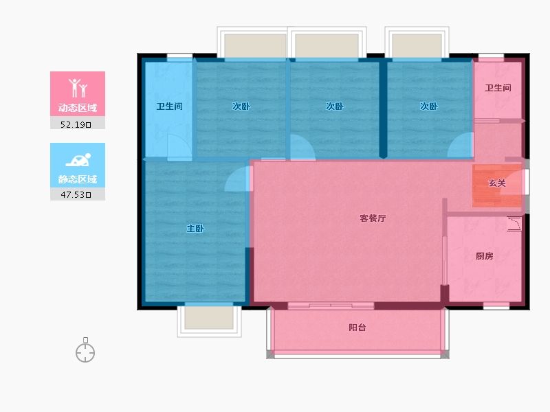 广东省-东莞市-佳兆业时代・芳华-89.92-户型库-动静分区