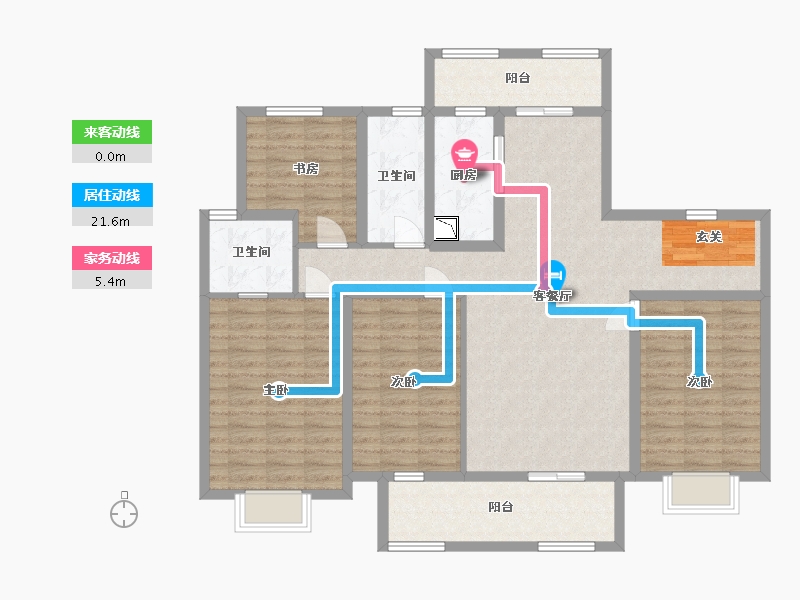 江苏省-扬州市-艺树院-122.40-户型库-动静线