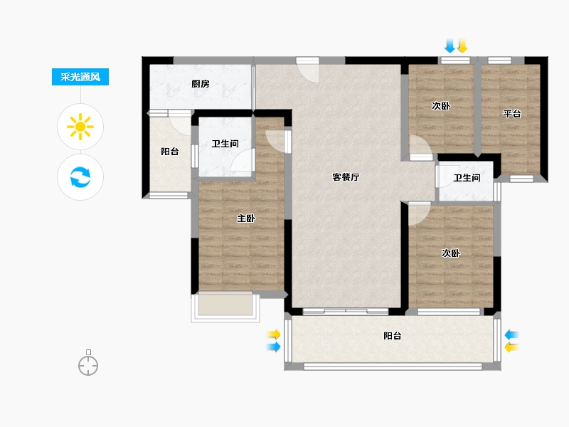 广西壮族自治区-桂林市-恒泰柏利郡-102.52-户型库-采光通风